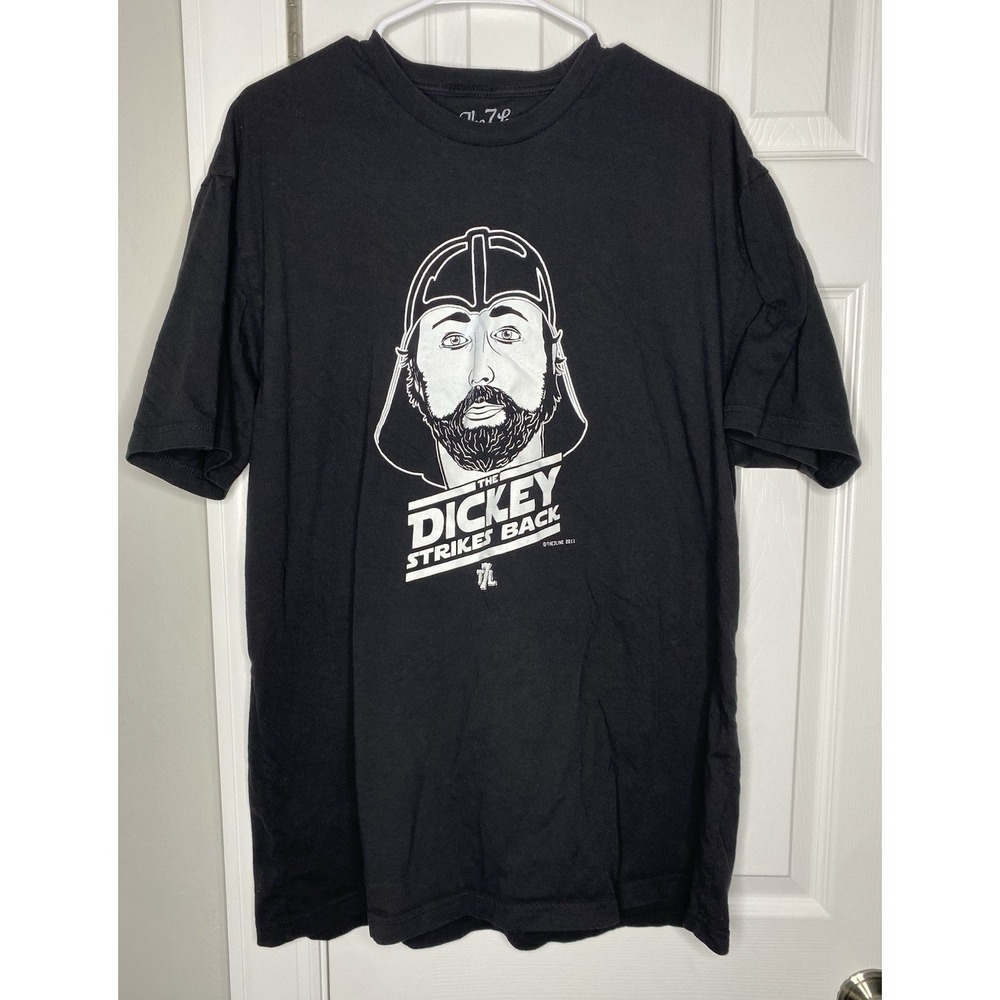 The7Line Men's MLB New‎ York Mets R.A Dickey Strikes Back T Shirt Black Size 2X